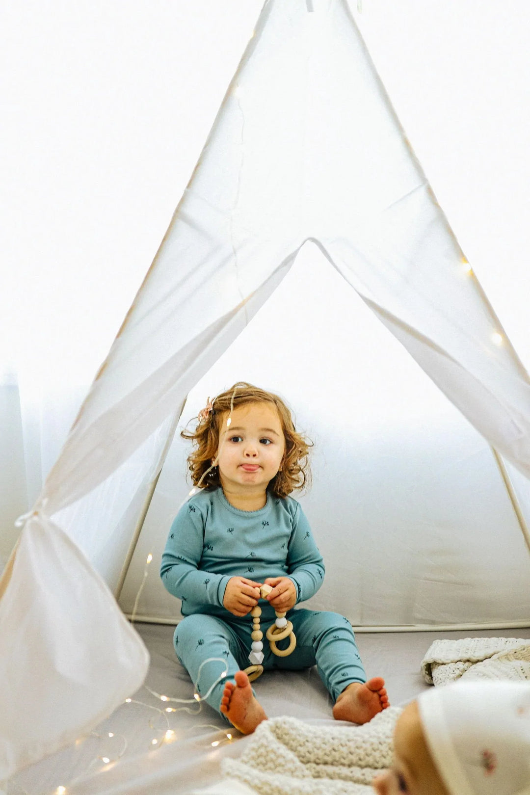 Bee & Dee Mid Blue with Blue Little Buds Loungewear