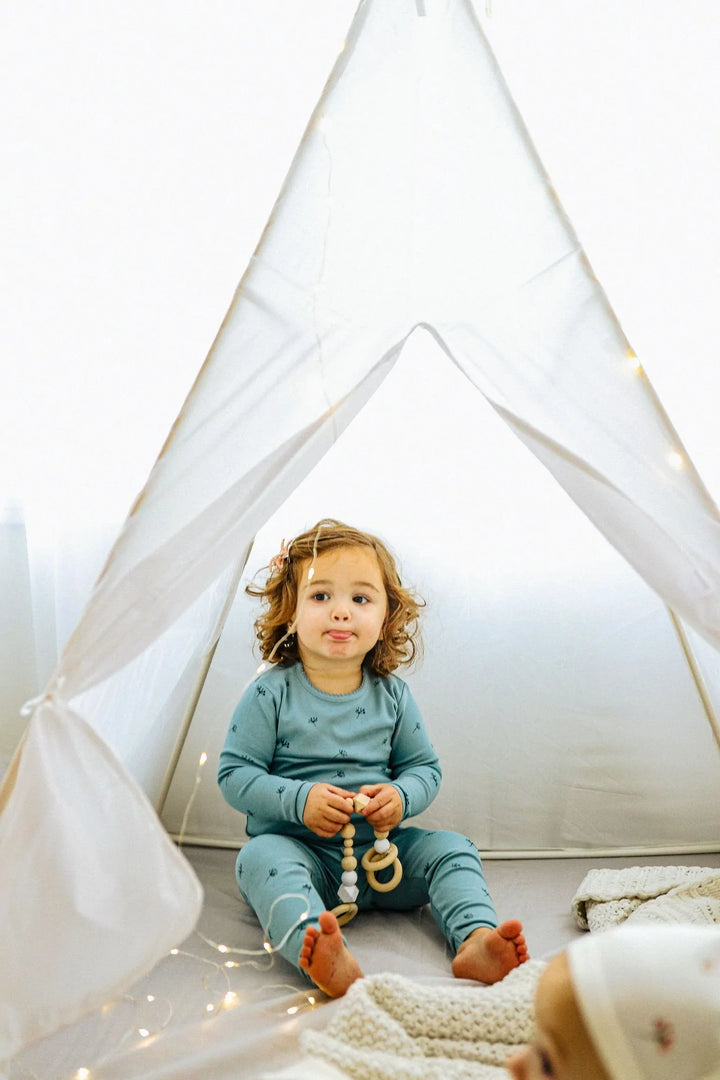 Bee & Dee Mid Blue with Blue Little Buds Loungewear