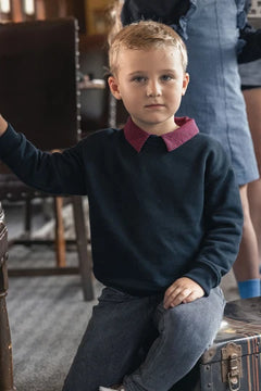 Mini Moda Red & Navy Penny Check Sweatshirt