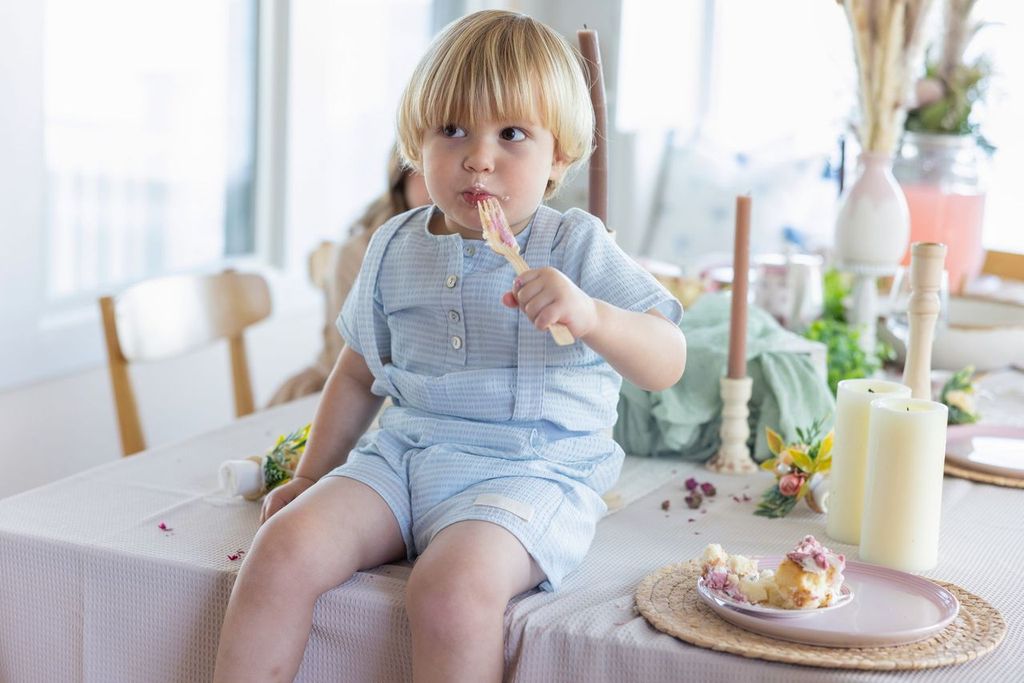 Bonjour - Blue Gingham Boys Buildup Set