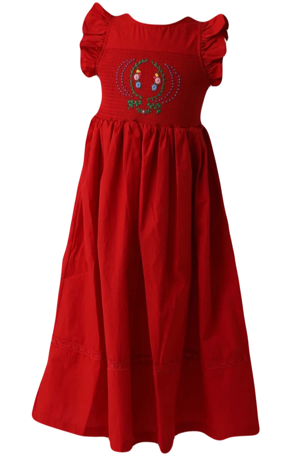 Nipoti Hand-Embroidered Smocked Maxi Dress | Peruvian Cotton