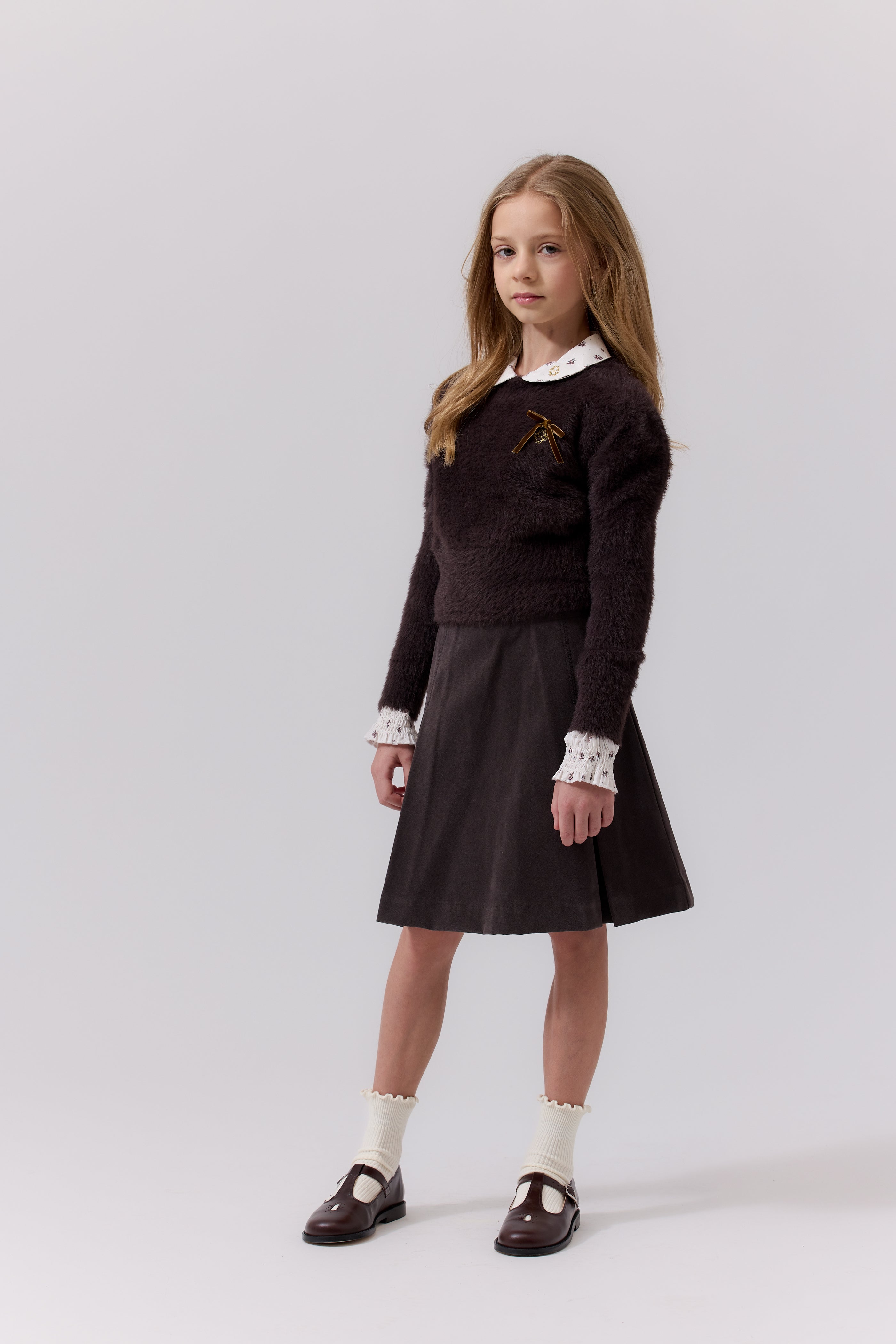 Cottier Poppy Sweater – Moss Green Girls Knit Sweater | Style J200