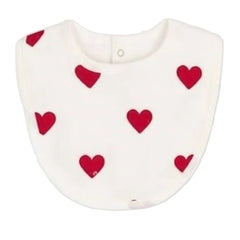 Petit Bateau - Red Heart Print Bib