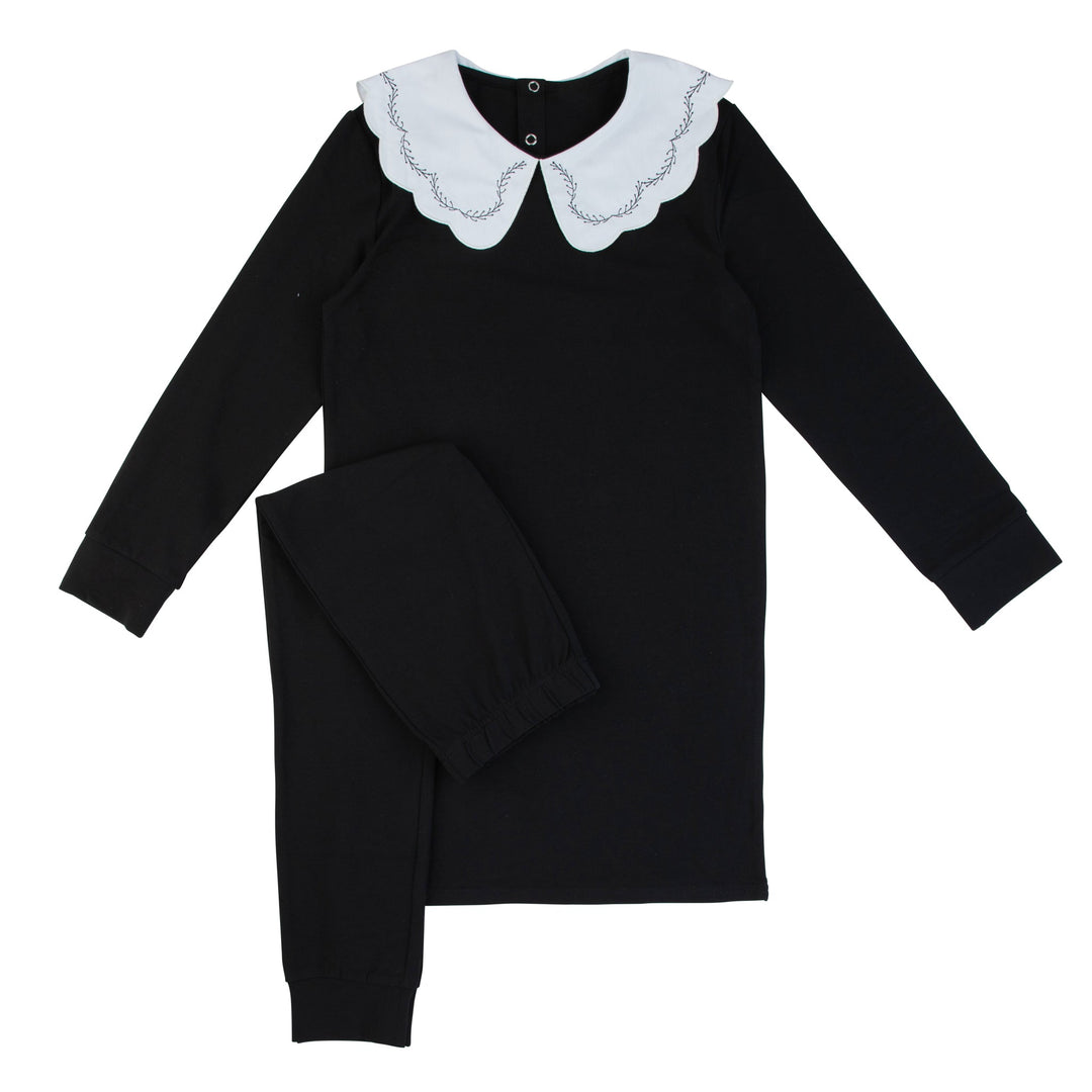 Miss Mini Scalloped Embroidered Collar Nightshirt Pajamas