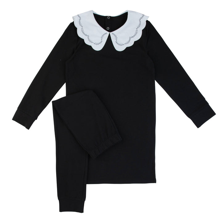 Miss Mini Scalloped Embroidered Collar Nightshirt Pajamas