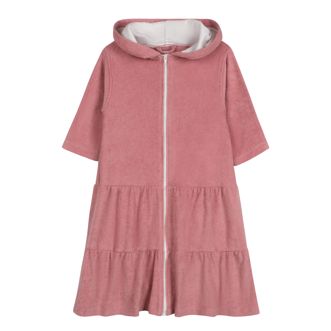 Ely’s & Co Pink and Red Bow Embroidered Terry Robe Boutique Newborn Toddler Hooded Bathrobe Heirloom Style