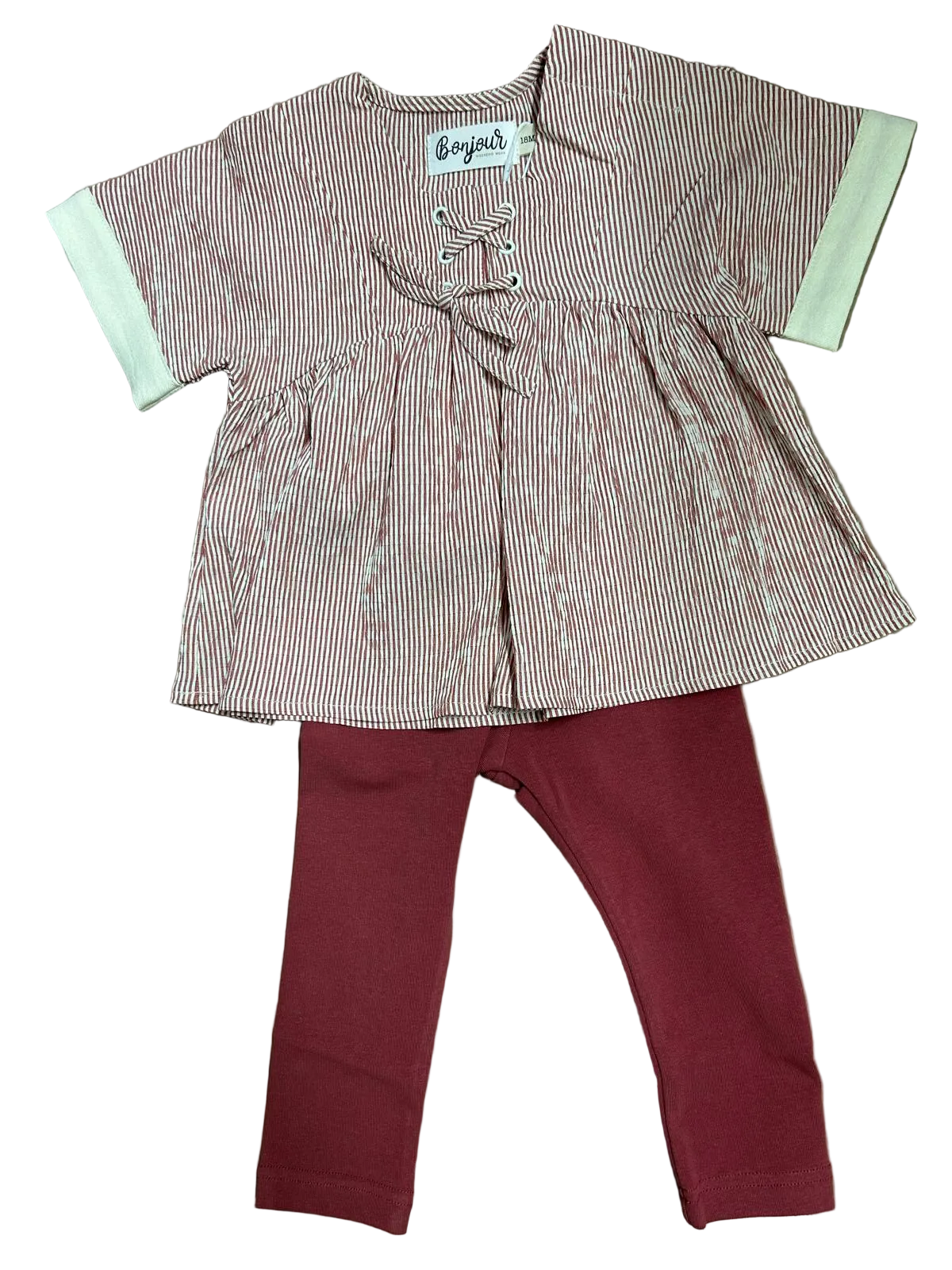 Bonjour - Red Striped Girls Two - Piece