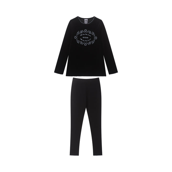 Ba & Na Boys Black with Bronze Embroidery Pjs