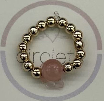 Circlets Gold Bead Stretch Ring