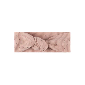 Ely's & Co Pink Black Pindot Ribbed Knot Headband