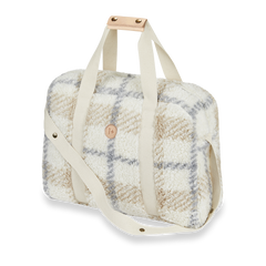 1+ in the Family Ecru Check Furry Bag