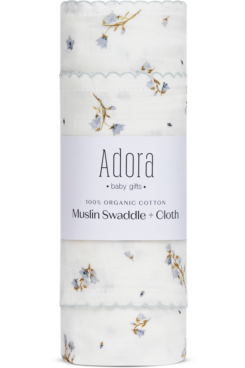 Adora Floral Boys Swaddle + Cloth
