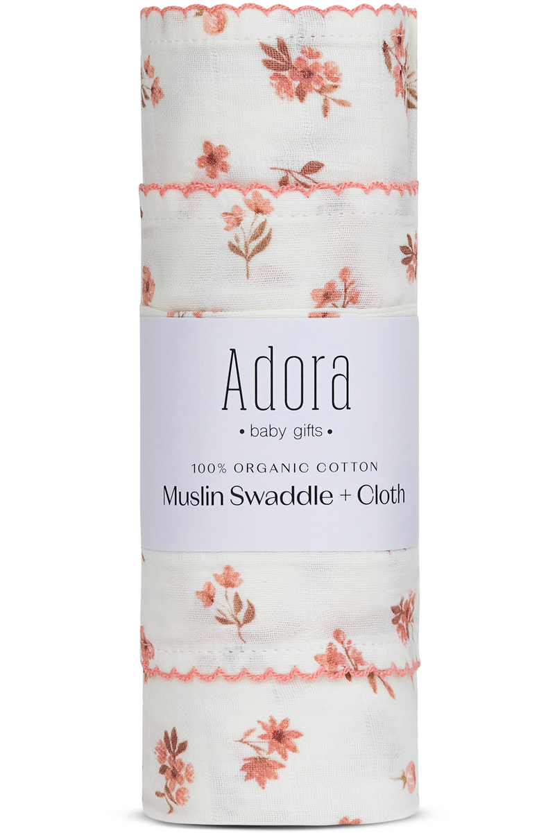 Adora Floral Girls Swaddle + Cloth