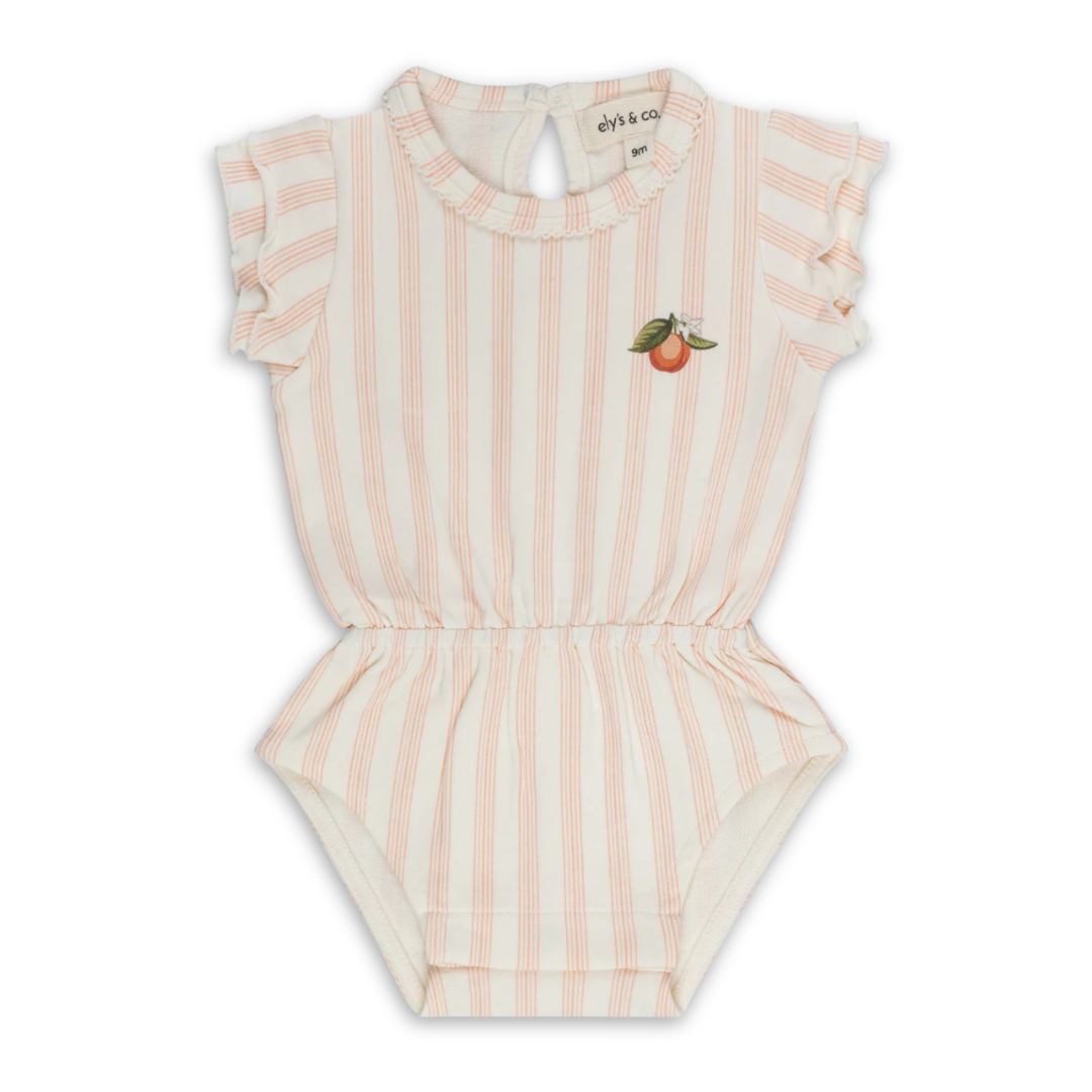 Ely's & Co Fruit Collection Romper Soft Cotton Baby One Piece Outfit Fruit Print Design