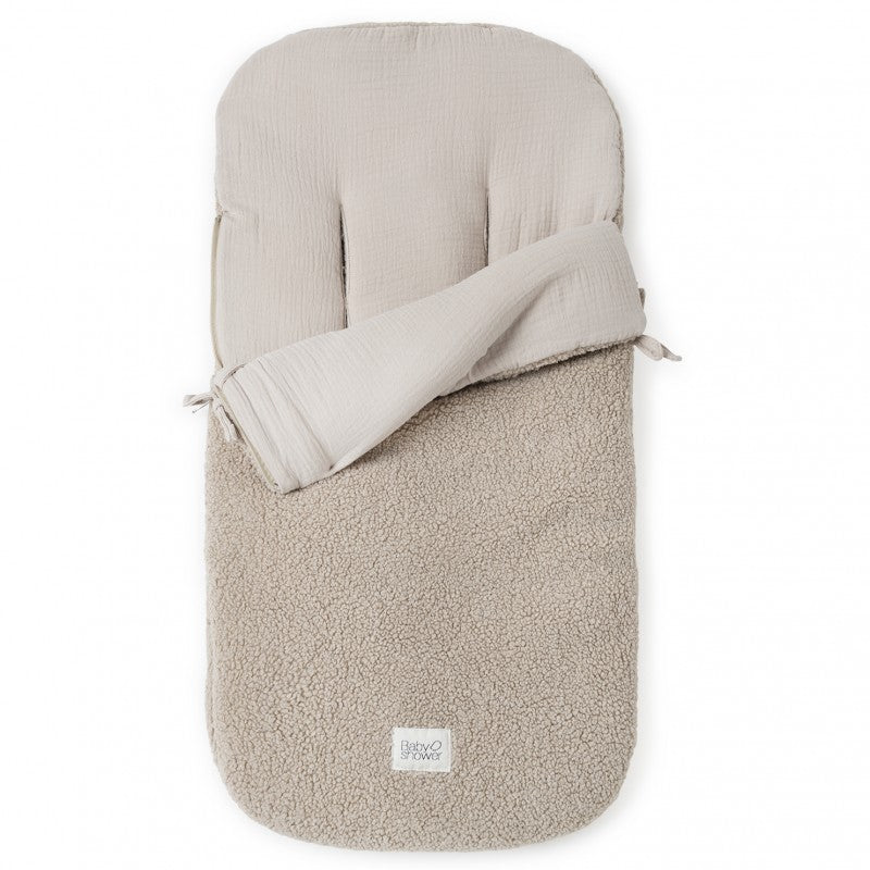 Fur look reversible muslin comfort sack