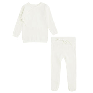 circle knit 3 piece set white