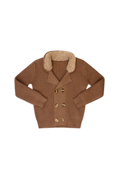 Kipp Coffee Shearling Collar Sweater
