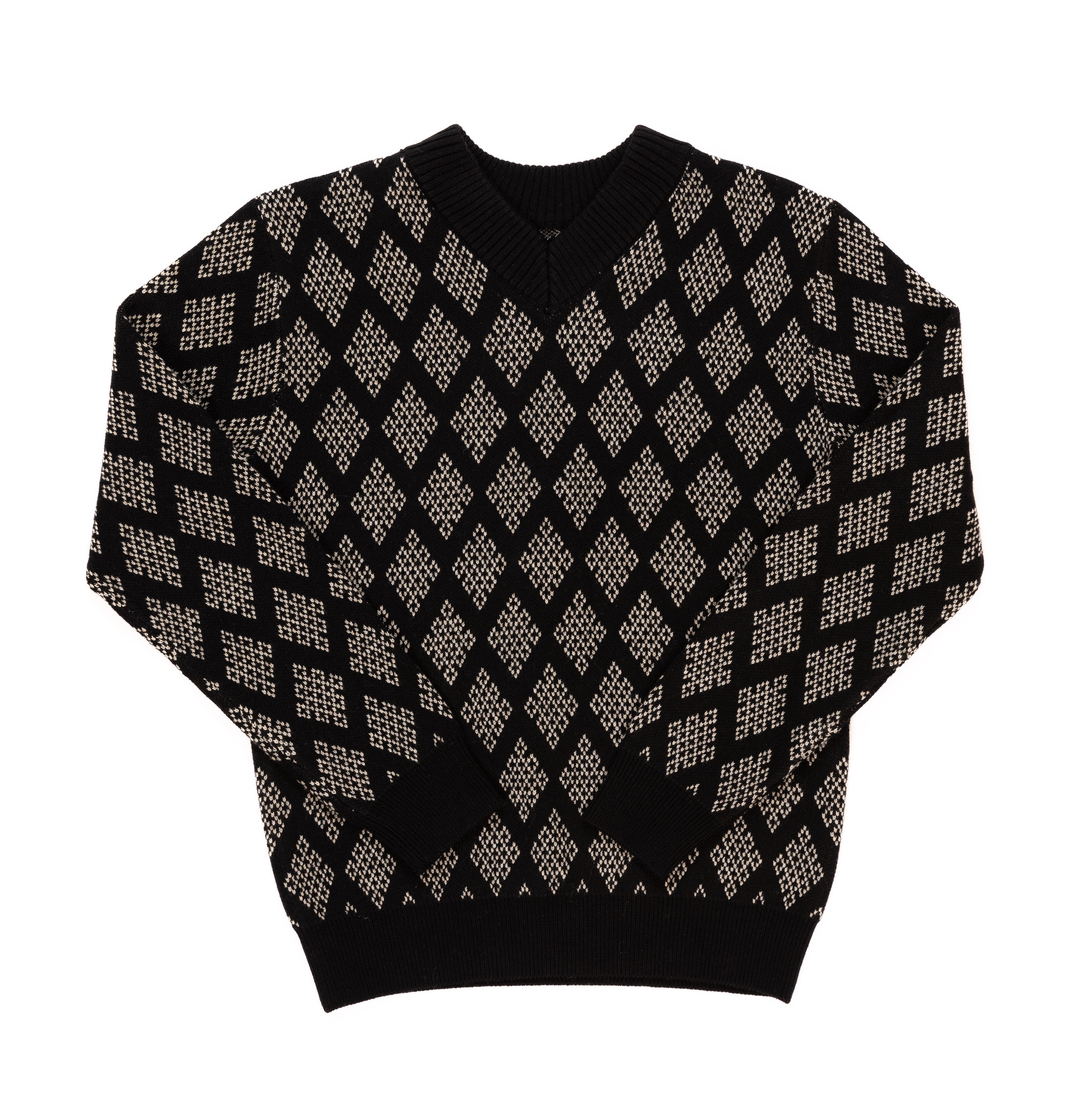 Kipp Charcoal Pattern V-Neck Sweater | Modern Comfort