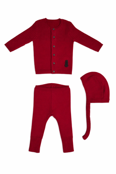 Kipp Baby Red Bunny Knit Set with Hat