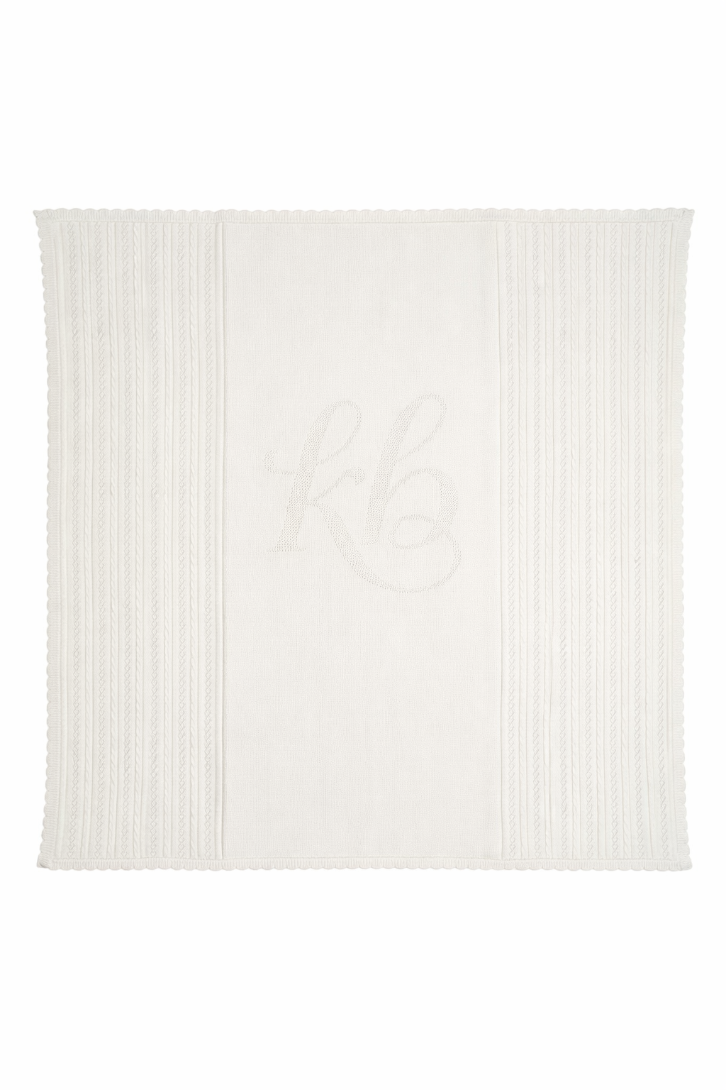 Kipp Baby White KB Pointelle Knit Blanket