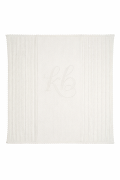 Kipp Baby White KB Pointelle Knit Blanket