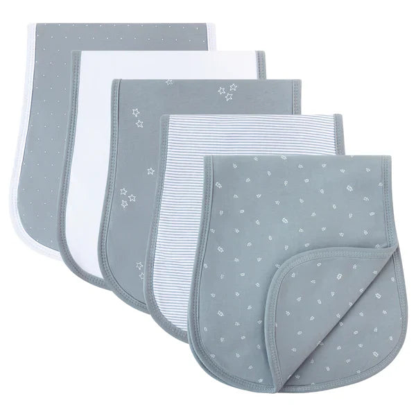Ely's & Co Blue Leaf Absorbent 5 Pack Burp Cloths