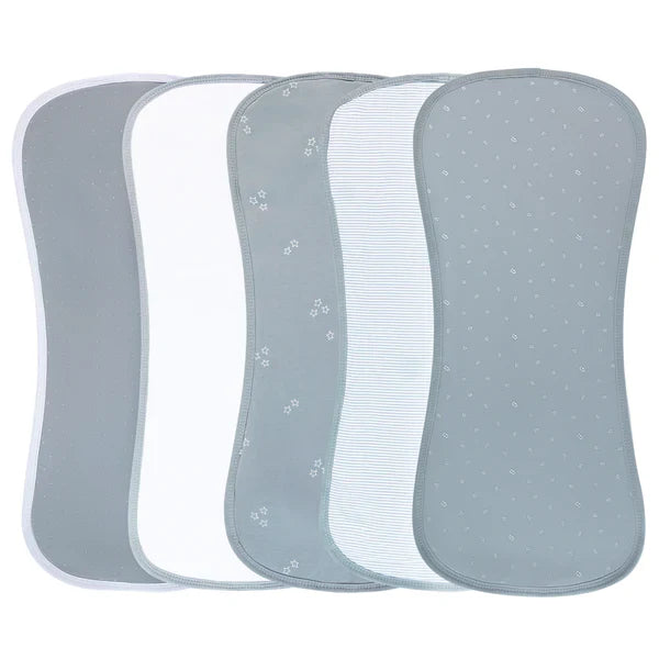 Ely's & Co Blue Leaf Absorbent 5 Pack Burp Cloths