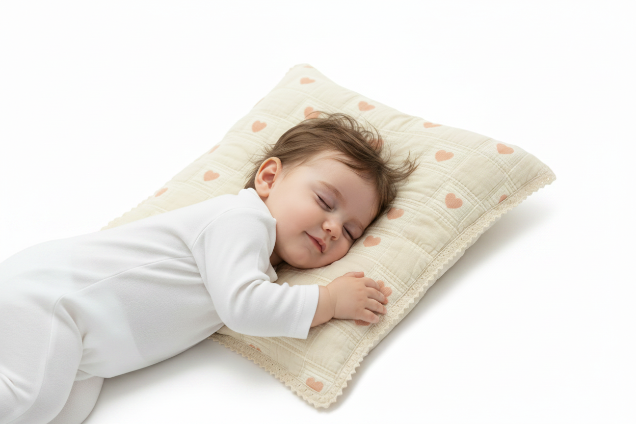 Bebe Organic Heart Mauve Patchwork Pillowcase