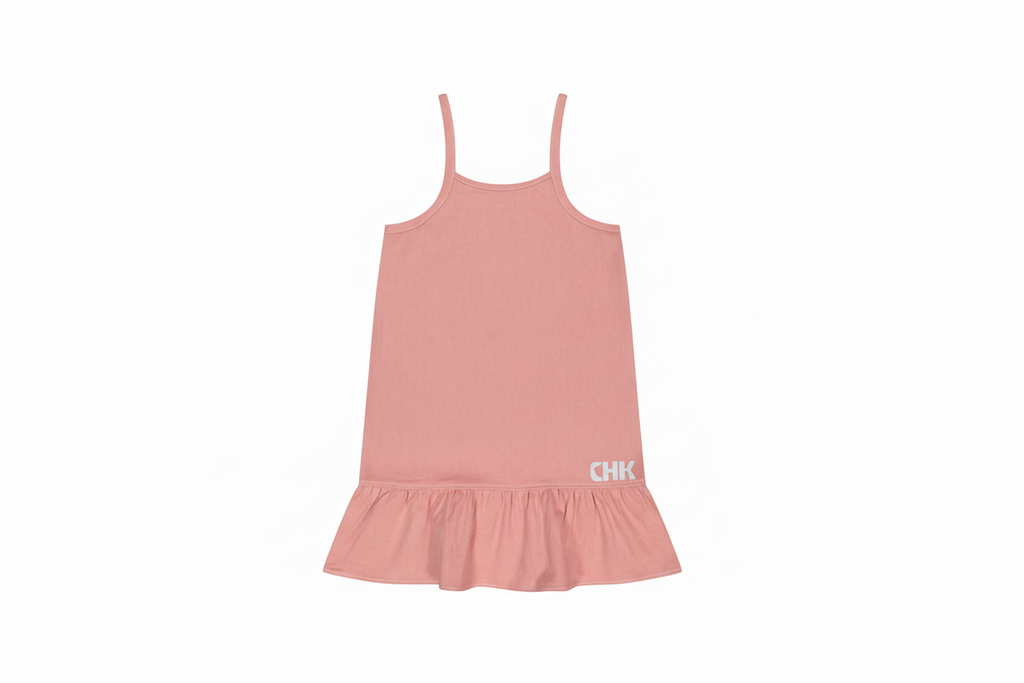 Retro KId - Hollis Denim Strap Ruffle Dress