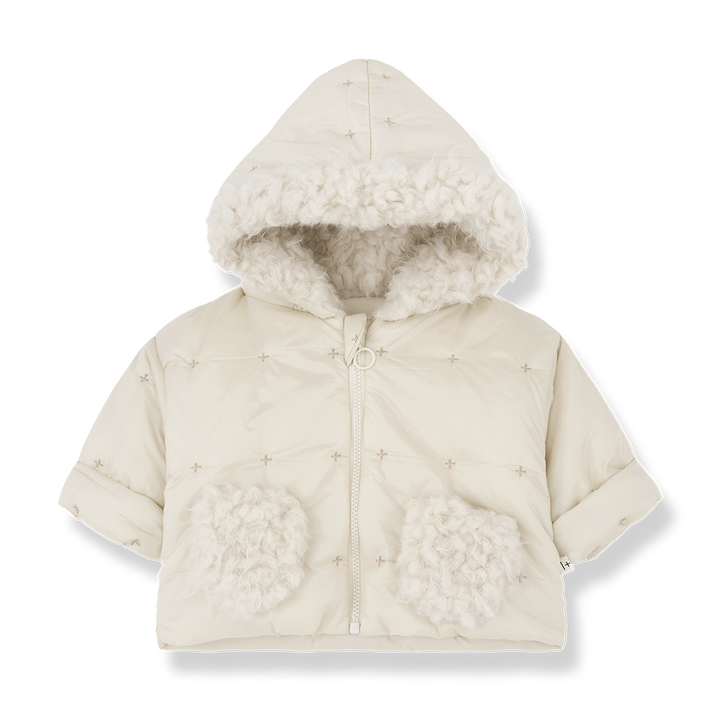 1+ in the Family Benjamin Ecru Padded Hood Jacket