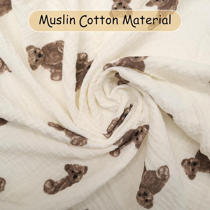 Teddy Bear Print Muslin Nursing Cover