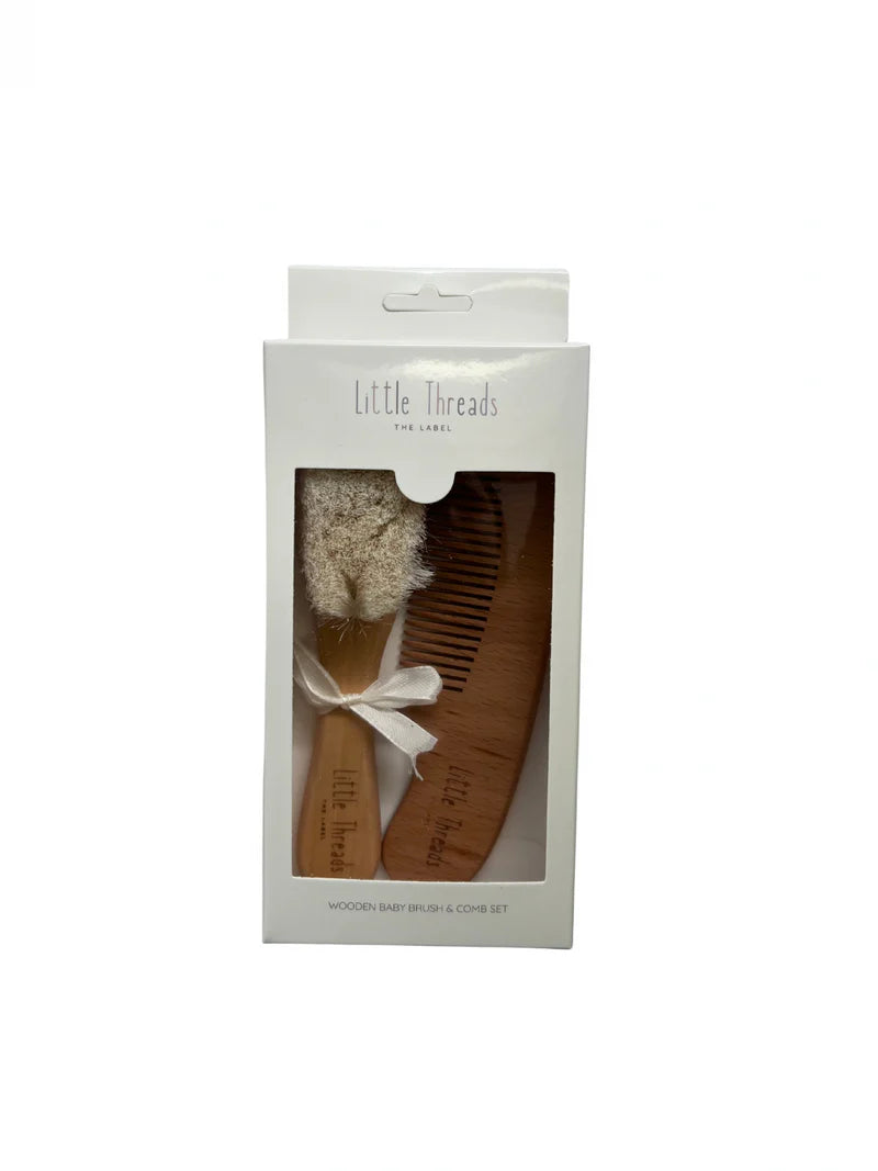 Little Threads - Wooden Baby Brush & Comb Set