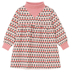 Mini P –  Printed Cord Dress | Cream & Red