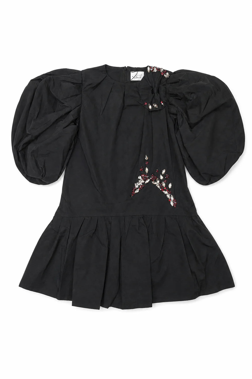 La Nina Taffeta Beaded Bow Dress