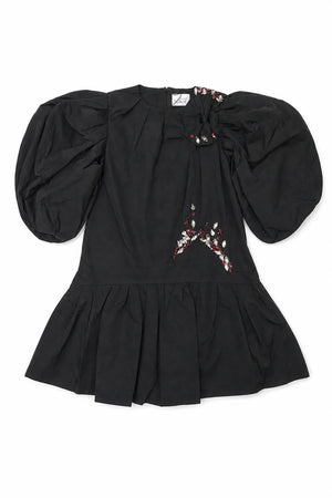 La Nina Taffeta Beaded Bow Dress