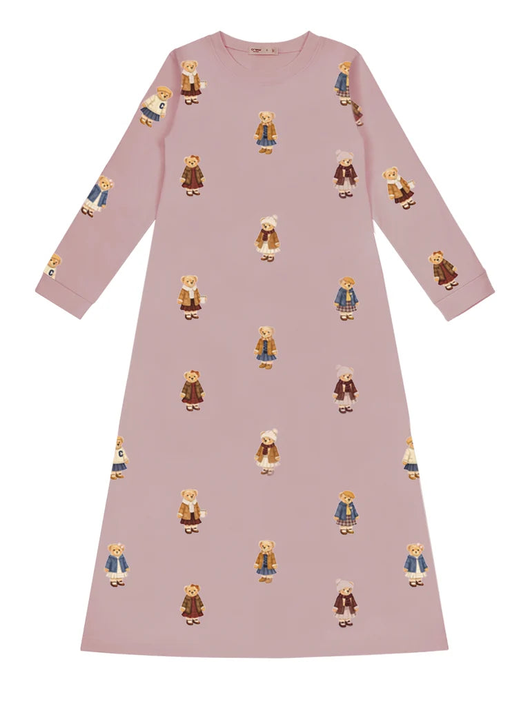 Crew Lounge Dusk Teddy Pattern Nightgown