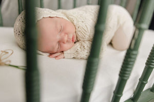Peluche Bebe – Eyelet Knit Cropped Cardigan & Bonnet Set