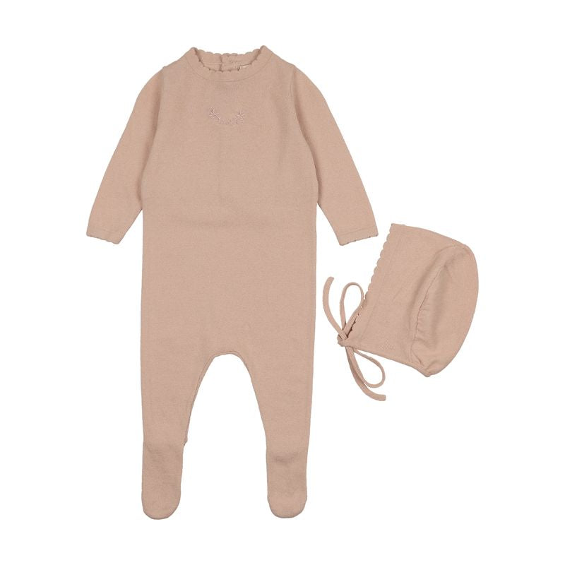 Peluche Bebe – Signature Knit Footie & Bonnet Set