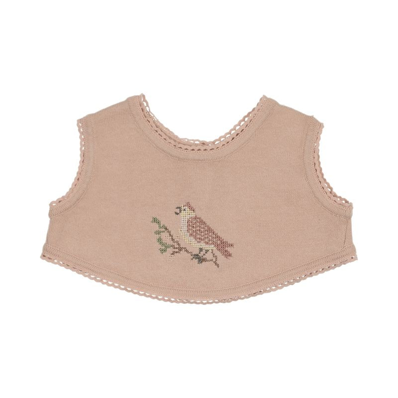 Peluche Bebe – Knit Cross Stitch Overlay Bib
