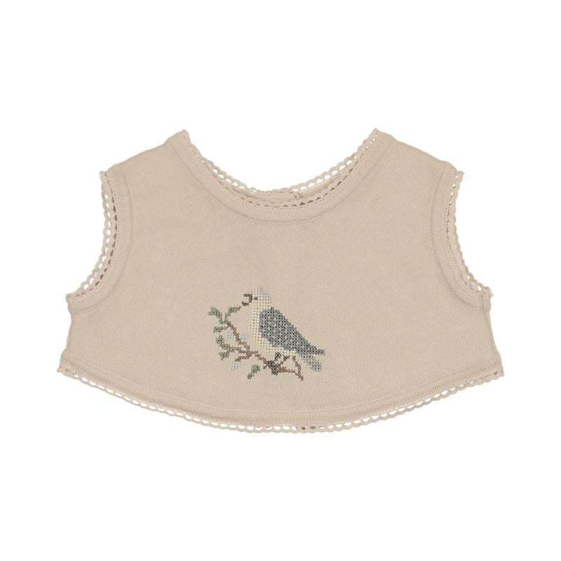 Peluche Bebe – Knit Cross Stitch Overlay Bib