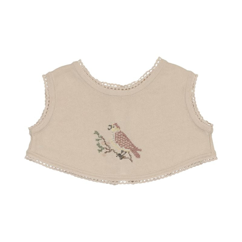 Peluche Bebe – Knit Cross Stitch Overlay Bib