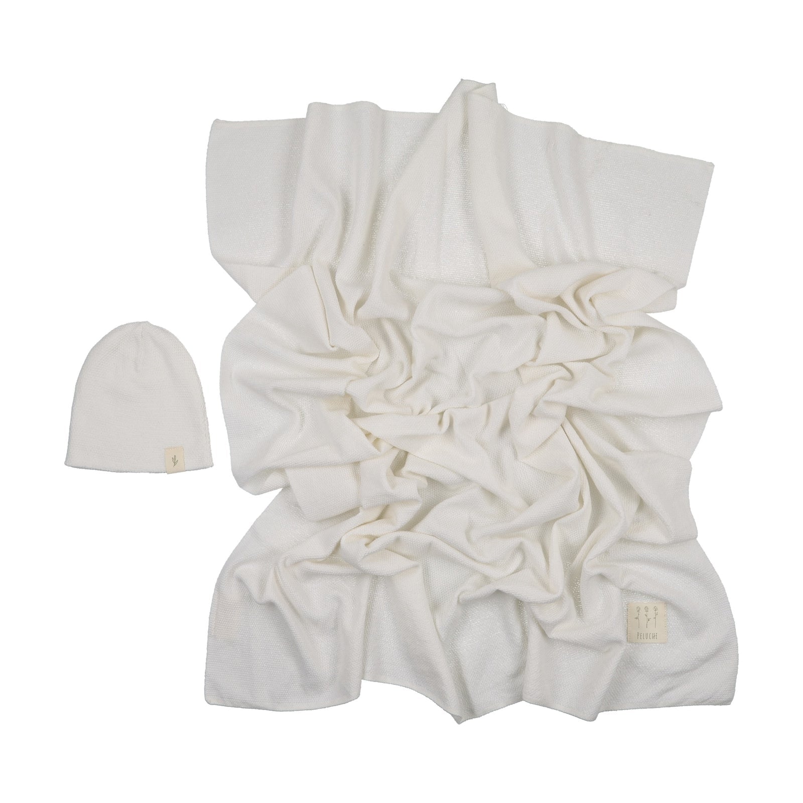Peluche Bebe – Knit Swaddle & Beanie Set