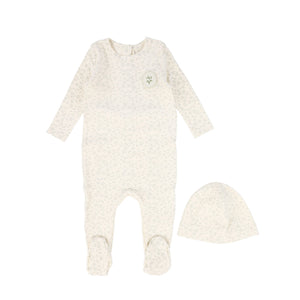 Bebe Jolee Green Floral Seamed Footie