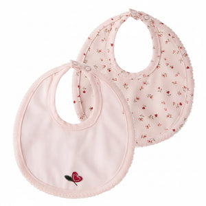 Mini Label Girls Cream Heart Printed Kimono Bib