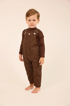 Little Parni – Casual Mockneck Onesie | Brown