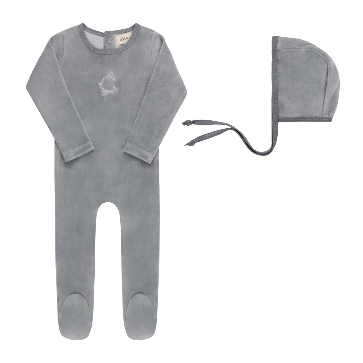 Ely’s & Co. – Boy Metallic Wreath Footie + Bonnet | Blue