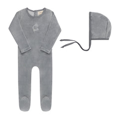 Ely’s & Co. – Boy Metallic Wreath Footie + Bonnet | Blue