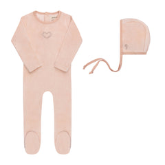 Ely’s & Co. – Girl Metallic Wreath Footie + Bonnet | Pink