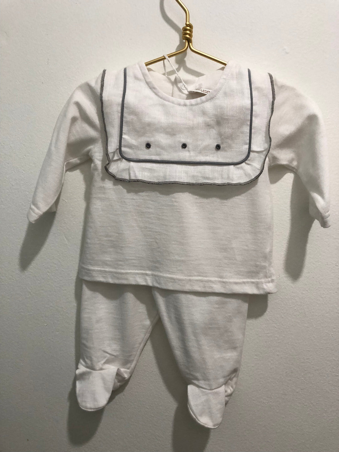 2pc with linen embroidered yoke