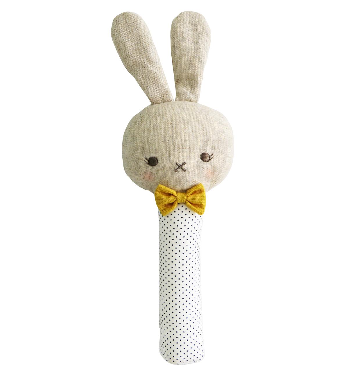Alimrose Baby Roberto Bunny Squeaker – Soft Plush Baby Toy (Newborn Sensory Toy & Luxury Baby Gift)